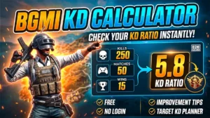 BGMI KD Calculator — Check Your KD Ratio Instantly