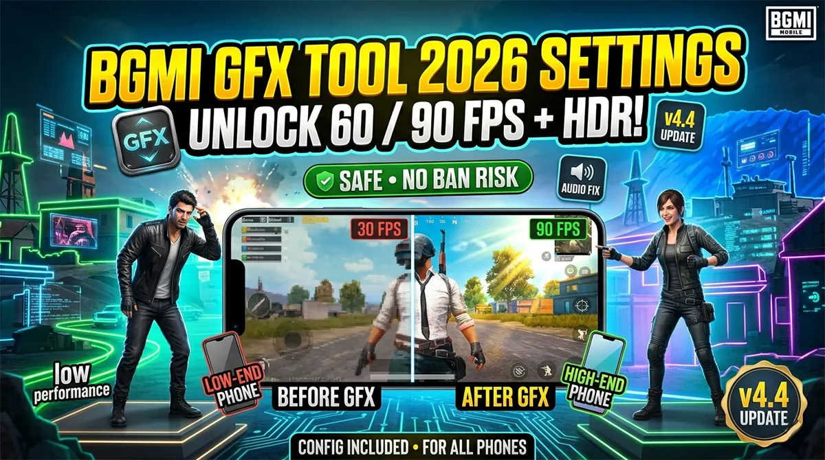 BGMI GFX Tool Settings 2026: 60/90 FPS, HDR