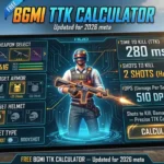 BGMI TTK Calculator — Shots to Kill, Damage & DPS