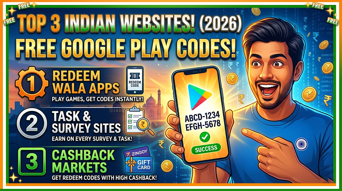 Top 3 Best Indian Websites to Earn Free Google Play Redeem Codes